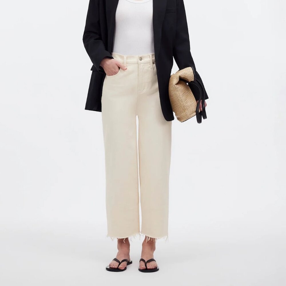 NWT Madewell The Petite Perfect Vintage Wide-Leg Crop Jean in Vintage Canvas